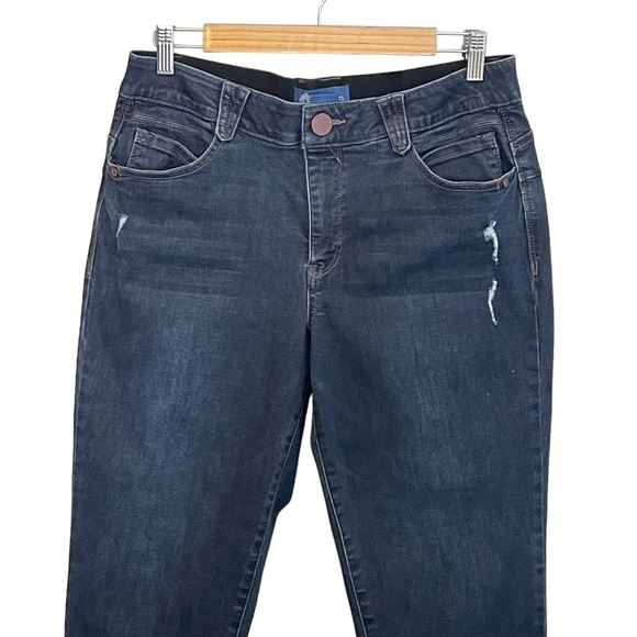 Democracy "Ab"solution Dark Indigo Vintage Denim Ankle Skimmer Jeans Size 12 - Picture 5 of 16